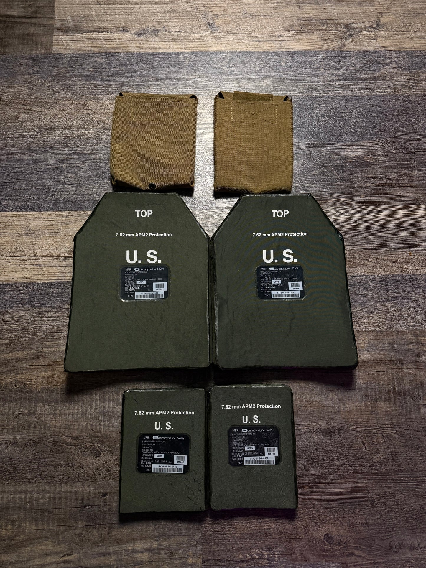 Complete Ceradyne Level IV Plate Set